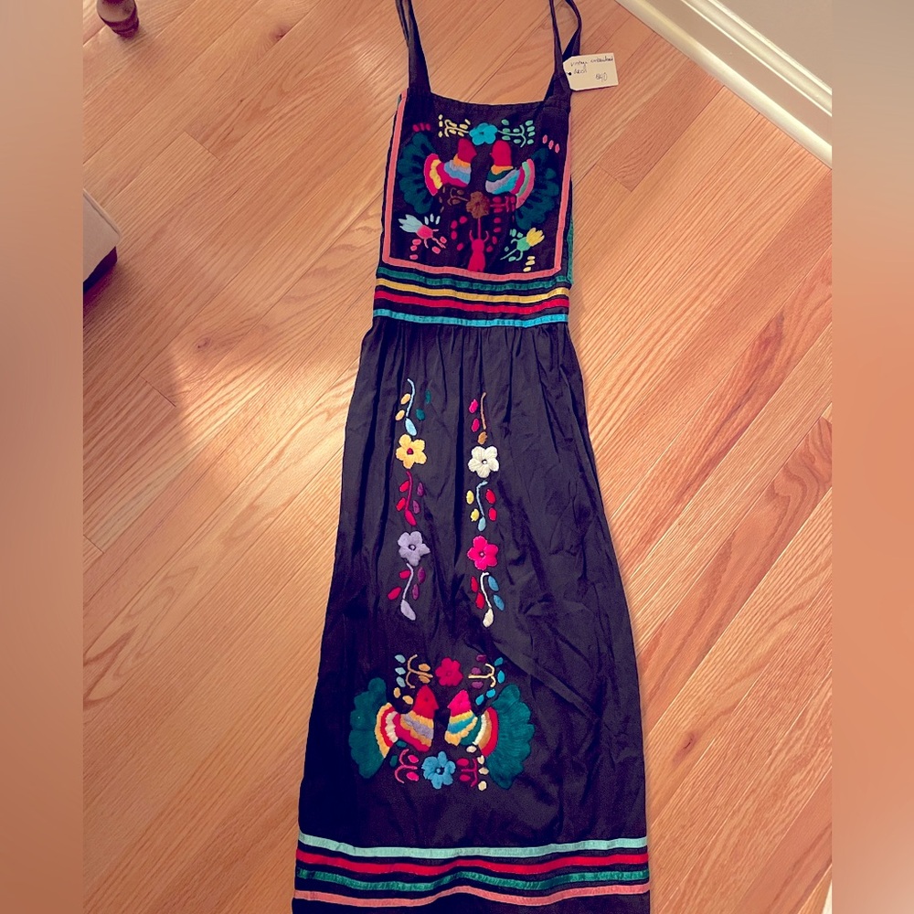 Vintage Black Embroidered Dress